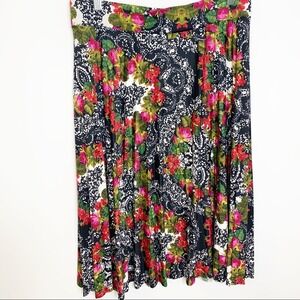 Vintage Covington Midi Bright Colorful Floral Skirt